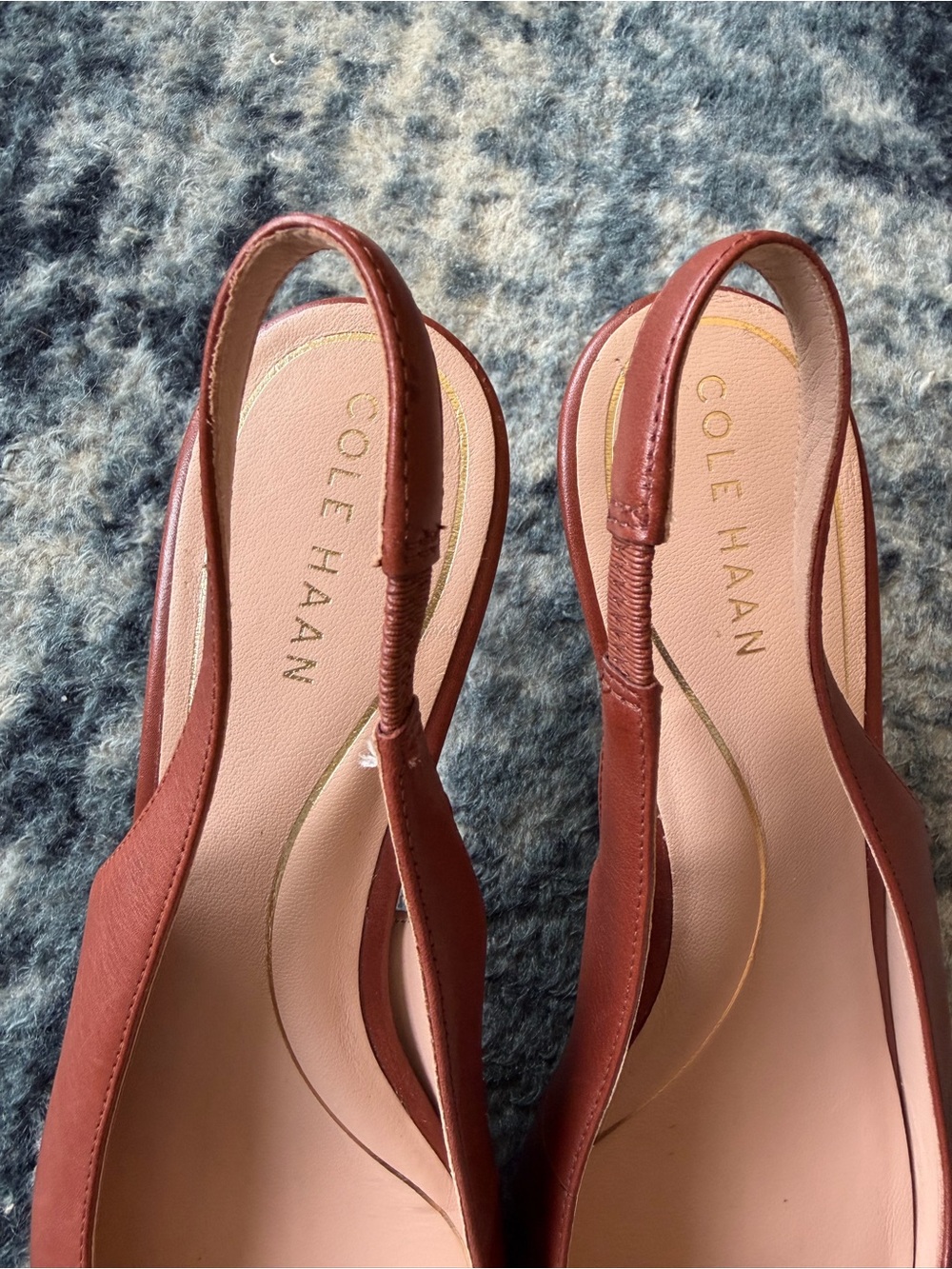 Cole Haan Rust Brown Leather Pointed Slingback Pumps - Picture 4 of 5